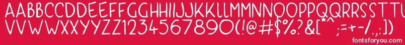 フォントKyriKaps – 赤い背景に白い文字