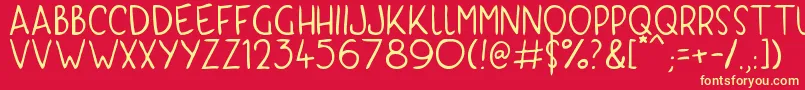 KyriKaps Font – Yellow Fonts on Red Background