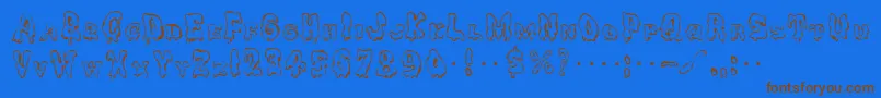 Ghoulycaps Font – Brown Fonts on Blue Background