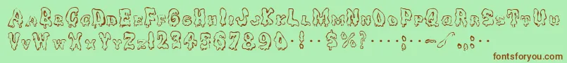 Ghoulycaps-fontti – ruskeat fontit vihreällä taustalla