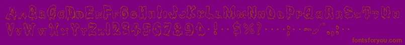 Ghoulycaps-Schriftart – Braune Schriften auf violettem Hintergrund
