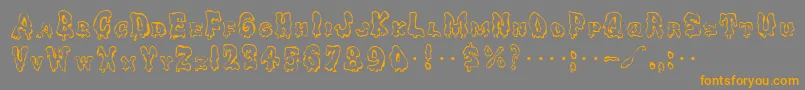 Ghoulycaps Font – Orange Fonts on Gray Background