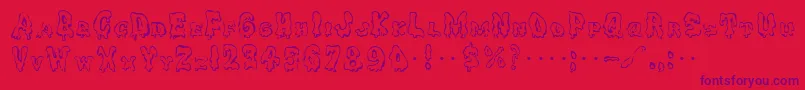 Ghoulycaps Font – Purple Fonts on Red Background