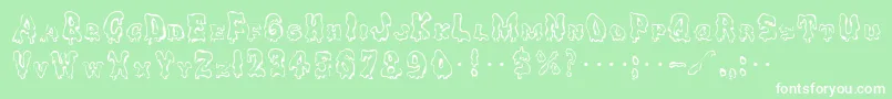 Ghoulycaps-Schriftart – Weiße Schriften auf grünem Hintergrund