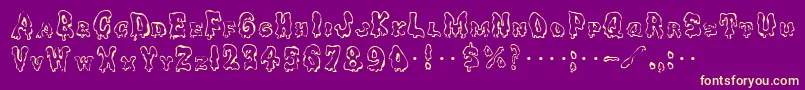 Ghoulycaps Font – Yellow Fonts on Purple Background