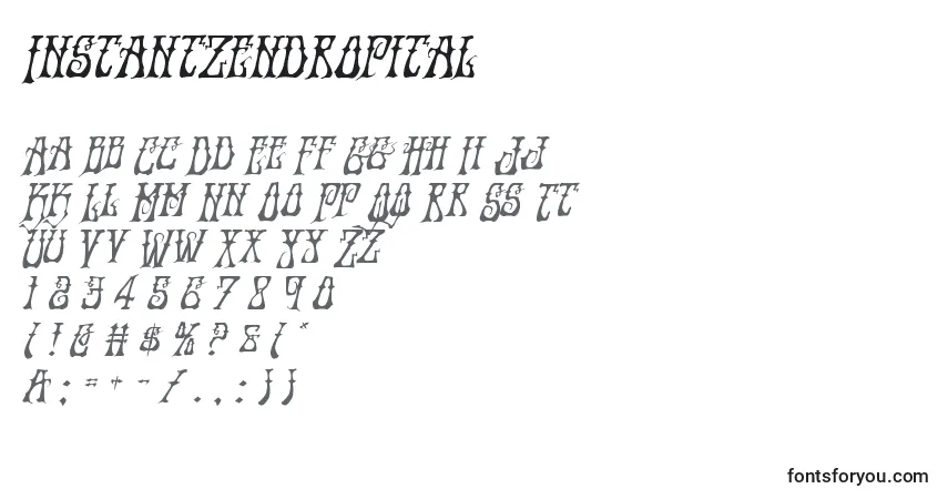 Шрифт Instantzendropital – алфавит, цифры, специальные символы