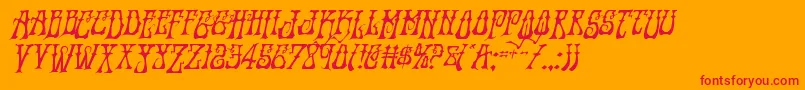 Instantzendropital-Schriftart – Rote Schriften auf orangefarbenem Hintergrund