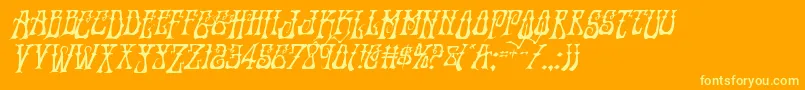 Instantzendropital Font – Yellow Fonts on Orange Background