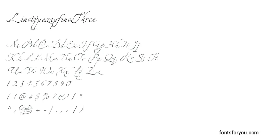 A fonte LinotypezapfinoThree – alfabeto, números, caracteres especiais