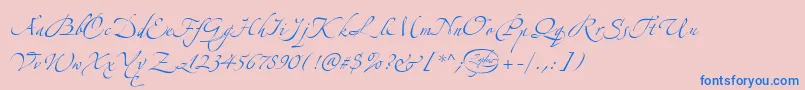 LinotypezapfinoThree-Schriftart – Blaue Schriften auf rosa Hintergrund