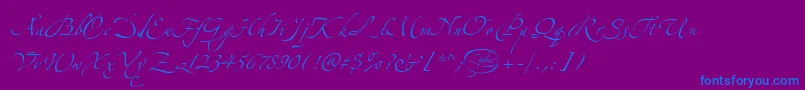 LinotypezapfinoThree-Schriftart – Blaue Schriften auf violettem Hintergrund