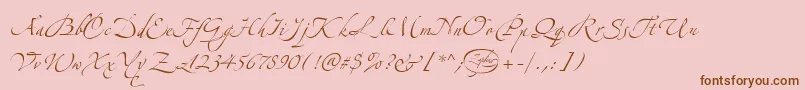 LinotypezapfinoThree-Schriftart – Braune Schriften auf rosa Hintergrund