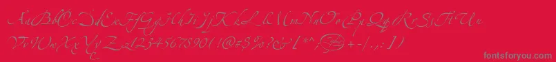 フォントLinotypezapfinoThree – 赤い背景に灰色の文字