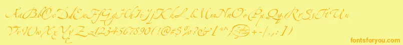 LinotypezapfinoThree Font – Orange Fonts on Yellow Background