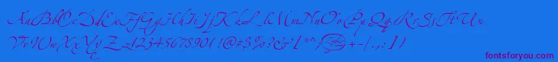 LinotypezapfinoThree Font – Purple Fonts on Blue Background