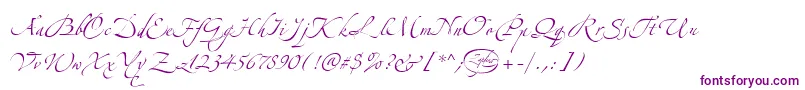 Шрифт LinotypezapfinoThree – фиолетовые шрифты на белом фоне