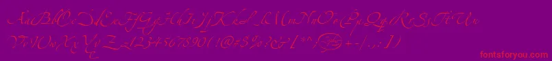 LinotypezapfinoThree Font – Red Fonts on Purple Background