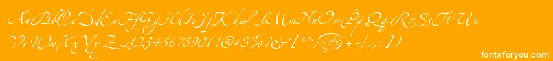 LinotypezapfinoThree Font – White Fonts on Orange Background