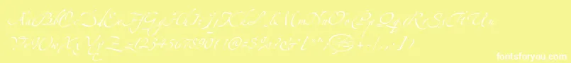 LinotypezapfinoThree-Schriftart – Weiße Schriften auf gelbem Hintergrund