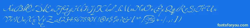 フォントLinotypezapfinoThree – 黄色の文字、青い背景