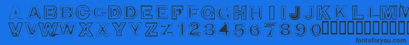 フォント850DoubleBumperAlley – 黒い文字の青い背景