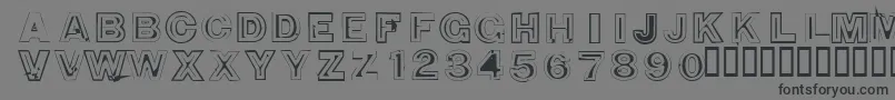 850DoubleBumperAlley-fontti – mustat fontit harmaalla taustalla