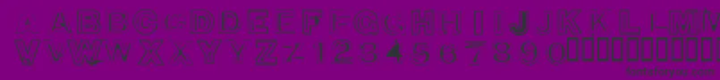 850DoubleBumperAlley-fontti – mustat fontit violetilla taustalla