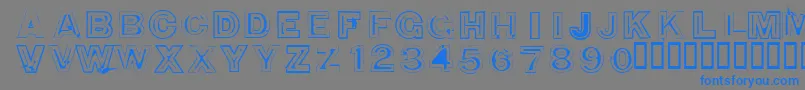 850DoubleBumperAlley Font – Blue Fonts on Gray Background