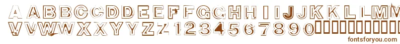 Шрифт 850DoubleBumperAlley – коричневые шрифты на белом фоне