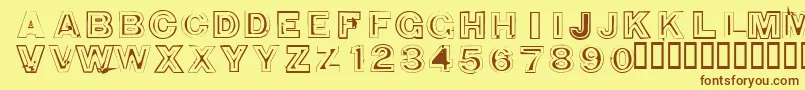 850DoubleBumperAlley Font – Brown Fonts on Yellow Background