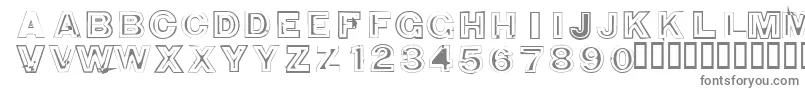 850DoubleBumperAlley Font – Gray Fonts on White Background