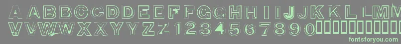 850DoubleBumperAlley Font – Green Fonts on Gray Background