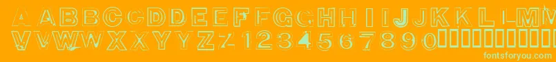 850DoubleBumperAlley Font – Green Fonts on Orange Background