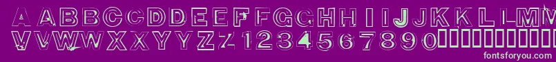 850DoubleBumperAlley Font – Green Fonts on Purple Background