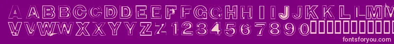 850DoubleBumperAlley Font – Pink Fonts on Purple Background