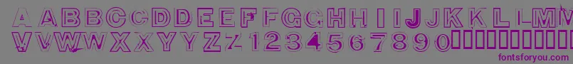 850DoubleBumperAlley-Schriftart – Violette Schriften auf grauem Hintergrund
