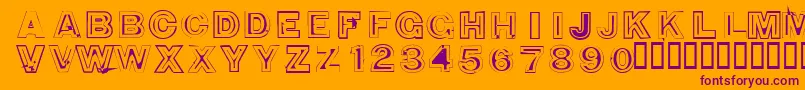 850DoubleBumperAlley Font – Purple Fonts on Orange Background