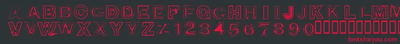 850DoubleBumperAlley Font – Red Fonts on Black Background