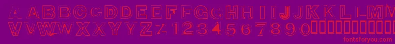 850DoubleBumperAlley Font – Red Fonts on Purple Background