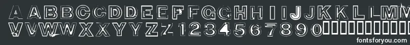 850DoubleBumperAlley-fontti – valkoiset fontit mustalla taustalla