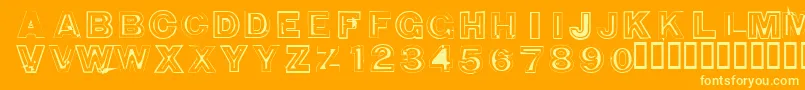 850DoubleBumperAlley Font – Yellow Fonts on Orange Background