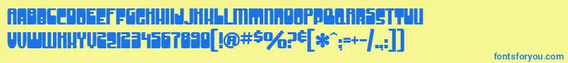 SfGrooveMachineUpright Font – Blue Fonts on Yellow Background