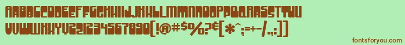 SfGrooveMachineUpright Font – Brown Fonts on Green Background