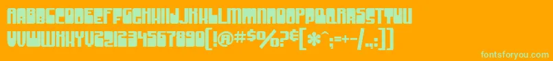 SfGrooveMachineUpright Font – Green Fonts on Orange Background