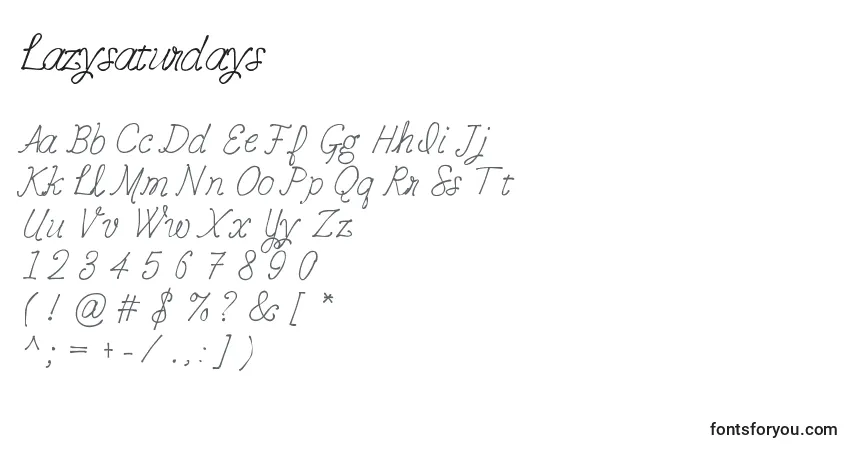 Schriftart Lazysaturdays – Alphabet, Zahlen, spezielle Symbole