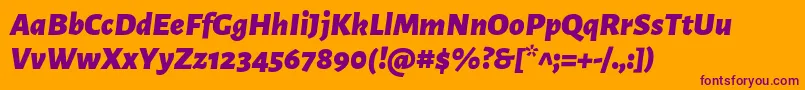 AlegreyasansBlackitalic Font – Purple Fonts on Orange Background