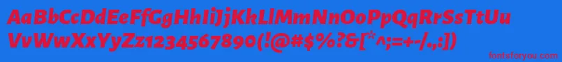AlegreyasansBlackitalic Font – Red Fonts on Blue Background