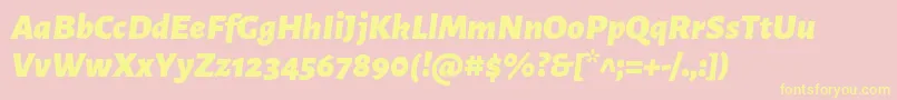 AlegreyasansBlackitalic Font – Yellow Fonts on Pink Background