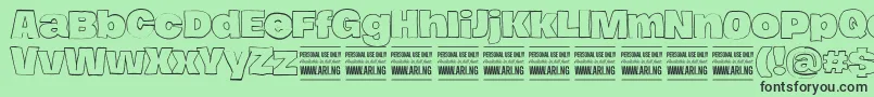HierografoutlinePersonal Font – Black Fonts on Green Background