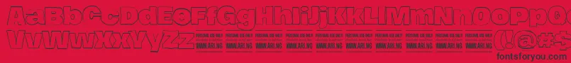 Fonte HierografoutlinePersonal – fontes pretas em um fundo vermelho